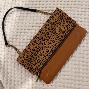 Fossil Vintage Leopard Hair Leather Leopard Clutch/Bag